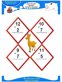 Çocuklar İçin toplam işlemi yaprak testleri 